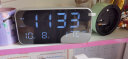 北极星（POLARIS）大尺寸充电LED时钟智能电子日历家用闹钟学生卧室座钟夜光台钟 典雅银-旗舰款（22厘米） 实拍图