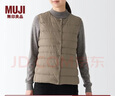 无印良品 MUJI 女式 便携式 无领 羽绒背心BDC30C2A舒适轻薄保暖蓬松马甲 米色 L 实拍图