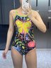 洲克泳衣女款2025新款时尚竞速训练zoke专业竞技三角蝴蝶连体游泳衣 暗夜彩蝶【双层/可拆卸胸垫】 XL （162-170cm）建议50-65kg 实拍图