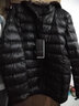 雅鹿羽绒服女短款轻薄冬连帽韩版时尚休闲白鸭绒外套修身AP 黑色 3XL 实拍图
