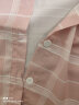 南极人 短袖衬衫女夏季新款遮肚子洋气小衫格子上衣时尚韩版气质雪纺衫衬衣女士 GD747-9971-粉色 M建议95-105斤 晒单实拍图