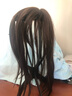 瑞贝卡（Rebecca）假发女100%真人发丝遮白发假发片增加发量空气刘海隐形头顶补发片 空气刘海 深棕色 35cm 机制工艺 实拍图