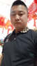 狄帝鲨冰丝棉短袖t恤男士2024新款夏季休闲潮流刺绣Polo夏装翻领上衣 P0089【黑色】 3XL 【135-155斤】 实拍图