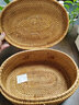 半物生活 藤编手提篮 手工编织户外野餐篮子菜篮花篮采摘篮鸡蛋竹篮礼品篮客厅收纳储物筐水果篮面包篮田园 带盖椭圆手提篮 实拍图