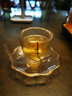 容山堂释水 手绘玻璃茶杯 品茗杯主人杯小杯垫茶席 功夫茶具套装 实拍图