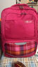 HAZZYS品牌哈吉斯童装男女童时尚格子双肩背包舒适反光学生书包 桃粉色 TU 实拍图