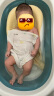 十月结晶蓝色浴网 婴儿洗澡盆网兜 可坐可躺洗澡神器 实拍图