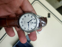 钻石男士手表男生运动石英百搭简约指针防水情侣表石英表 6120白壳-棕带 实拍图