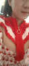 JVH香港潮牌针织连衣裙女秋季新款木耳边拼接修身显瘦中长款打底裙 红色 S 晒单实拍图
