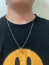 AHK王一博同款指环项链男女潮流嘻哈吊坠七夕情人节礼物送男女朋友 【王一博同款】圆牌戒指双环项链 实拍图