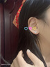 DTOTOS999足银养耳洞心形耳钉百搭气质感时尚饰品耳饰送女友送闺蜜 4mm爱心耳钉一对 实拍图