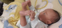 贝娜茜婴儿帽子秋冬款男宝宝女婴幼儿可爱6-12个月新生儿胎帽毛线帽冬季 MX727-黄色 帽子+围脖 0-18个月（37-48CM） 实拍图