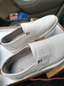 七匹狼男鞋夏季透气休闲皮鞋男士一脚蹬懒人乐福鞋百搭板鞋真皮休闲鞋 白色(四季款） 9429 41 实拍图