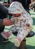 童泰秋冬季婴儿衣服1-24月宝宝外出夹棉连帽连体哈衣 白色 80cm 实拍图