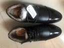 卡帝乐鳄鱼（CARTELO）男士保暖加绒商务正装职场低帮冬季加厚皮鞋子男M1057 黑色 39 实拍图