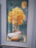 轩棠树玄关装饰画北欧入户竖版过道壁画现代简约客厅走廊大幅轻奢晶瓷画 九鱼聚财N款 100*200cm（烤瓷镶钻+铝合金框） 实拍图