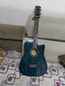 雅萨特奥民谣单板木吉他新手入门初学者云杉木吉他男女学生旅行乐器练习 38英寸缺角（擦色蓝大礼包） 实拍图