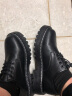 回力皮鞋男秋冬季新款休闲英伦风厚底增高男鞋圆头潮流商务正装鞋子男 黑色 0827 41 实拍图