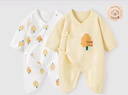 童泰婴儿连体衣新生儿衣服四季0-6月初生宝宝哈衣爬服纯棉内衣2件装 黄白小树（四季款） 66cm (建议3-6个月身高60-68cm) 实拍图