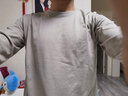 美罗邦（Meloban）100%纯棉长袖t恤男薄款宽松秋衣春秋季纯色打底衫大码上衣服男装 卡其色【100%纯棉】 M【建议90-110斤】 实拍图