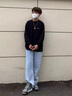 蓦沐牛仔裤子男春夏直筒潮牌休闲长裤宽松百搭裤子韩版青少年春夏男装 中蓝色2207-2 L 115斤-125斤 实拍图