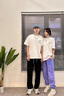 love legend情侣装短袖夏季t恤套装一男一女宽松休闲简约衣服半袖班服定制 白男+白女【小白】 M 男+S 女 实拍图