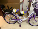 云宵 亲子母子自行车女单车三人座双人宝宝可带娃接送小孩子护栏成人 高配优雅紫 24寸（适合身高160-175cm） 实拍图