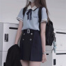 萧遇（XIAOYU）2026年春秋搭配披肩衬衫两件套女新款设计感小众宽松显瘦短款上衣 杏色两件套 M 实拍图