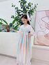 欧育儿童汉服女童夏季装女孩生日礼物国风古装唐装连衣裙中国风演出服 B2170云清 150 【建议身高140-150cm】 实拍图