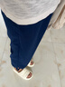 啄木鸟冰丝棉麻裤子女夏季薄款2025新款亚麻女裤休闲九分束脚哈伦灯笼裤 藏青色 【高品质】 M 100-115斤 实拍图