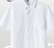 卡帝乐鳄鱼衬衫男夏季纯色休闲短袖衬衫商务百搭白衬衣男 黑色-短袖 2XL 实拍图