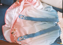 罗蒙女童汉服新中式古装秋款唐装中国风演出服 汉服茶白色两件套 130 实拍图