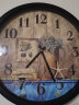 摩门（Momen）挂钟14英寸欧式客厅时钟挂表复古石英钟地中海钟表HB0074 金属黑 实拍图