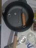 小幸福鑄鐵（KITCHEN LITTLE HAPPINESS KITCHEN）小幸福木柄加深平底锅纯铸铁无涂层加厚生铁汤锅养生老式家用铁锅 木柄加深27cm平底锅+杉木盖 实拍图