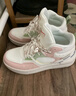 鸿星尔克板鞋中帮厚底休闲运动撞色百搭潮流女款拼接滑板鞋街头时尚休闲鞋 橡芽白/澄糖色 1391 38 实拍图