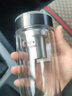 万象（WANXIANG） 双层玻璃杯男带过滤泡茶杯子便携式泡茶杯水杯商务车载杯办公 【350毫升】青灰色 实拍图
