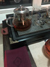 正扬玻璃茶具套装家用简约整套日式功夫茶具办公茶杯透明过滤泡茶壶小 10头400ML不锈钢六色把杯)套装+舍得茶盘/黑 实拍图