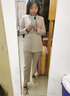 AMII职业西服套装女春夏新款休闲外套时尚西装两件套 卡其(西装) L (165) 实拍图