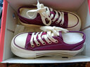 卓诗尼松糕厚底帆布鞋2025秋季新款小白鞋女鞋运动板鞋休闲鞋子 紫色 36 实拍图