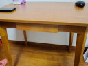 蔓斯菲尔（MSFE） 书桌书柜组合电脑桌台式写字桌家用办公桌子实木腿书桌椅组合 【升级款+单桌】80cm胡桃色 实拍图