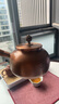 容山堂侧把铜壶手工紫铜泡茶壶烧水壶加厚煮茶壶木把煮茶器高档功夫茶具 侧把紫铜壶-禅字600ml 实拍图