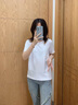 栖纪宽松t恤女短袖春夏装2025新款纯色棉圆领半袖体恤上衣 白色【圆领】 L 建议(109-118斤) 实拍图