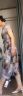 ZXEGI高档重磅真丝裙子夏季新款100%桑蚕丝短袖中长款碎花连衣裙减龄 紫底印花(V领) L 晒单实拍图