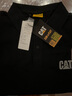 卡特（CAT）短袖polo衫反光印花珠地面料男士翻领短袖t恤新品 黑色 XL 实拍图