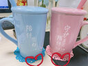 MLCRIYG定制款男女马克杯咖啡杯陶瓷创意刻字情侣杯一对定制结婚杯带盖勺 粉蓝文字情侣对杯款一 （简装） 实拍图