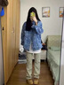 迪伽达 牛仔裤男冬季新款美式水洗做旧黄泥长裤潮牌高街宽松直筒裤子男 SYCFS-U34黄泥 XL 实拍图