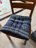 杞沐椅垫学生冬季坐垫带绑带办公室久坐椅子榻榻米加厚板凳屁股垫 蓝民族风(棉麻方形) 40*40(加厚) 实拍图