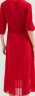 爱特爱（EITIE）春季新款商场同款气质高腰半袖百褶裙V领时尚中长款连衣裙6507230 红蔓61 42/XL/170-92A 晒单实拍图
