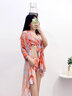 广月蓝2023泳衣女仙气比基尼bikini分体三件套保守显瘦遮肚性感温泉泳装 26001桔色 L （适合100-110斤） 实拍图