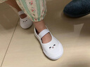 BUDING六一儿童节小白鞋女童幼儿园室内鞋帆布鞋宝宝舞蹈鞋防滑透气童鞋 白色俏皮 28 内长18/适合脚长17.5cm 实拍图